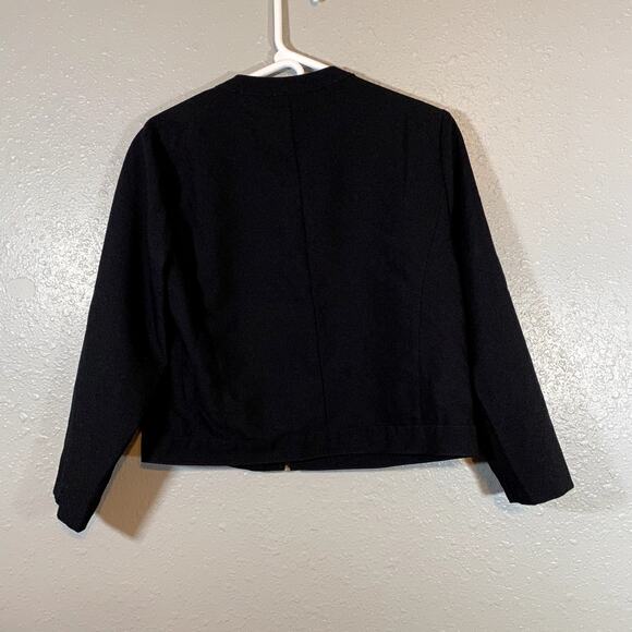 Vintage Kathie Lee Collection Womens Medium 8/10 Black Jacket Full Zip Business - Picture 2 of 6